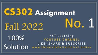 CS302 Assignment 1 Fall 2022 Solution  CS302 Assignment No 1 Solution Fall 2022 [upl. by Murial]