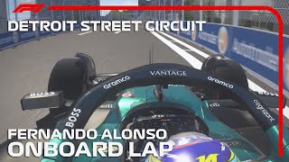 Fernando Alonso Onboard Lap Around Detroit Street Circuit [upl. by Greyson]