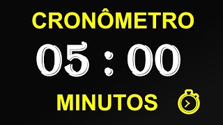 ⏱🔥 Cronômetro de 5 minutos Full HD 1080p com alarme no final  5minute stopwatch [upl. by Nairdad]