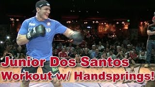 UFC 166s Junior Dos Santos Shows Off Some Heavyweight Handsprings completeunedited 20min workout [upl. by Ahseen]