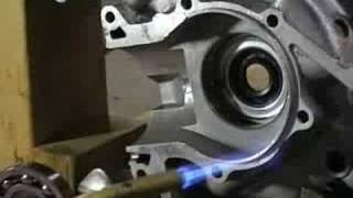 Installing main bearings in a Vespa engine [upl. by Uzzia]