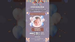 3 Template Undangan Aqiqah Di Capcut [upl. by Toolis]