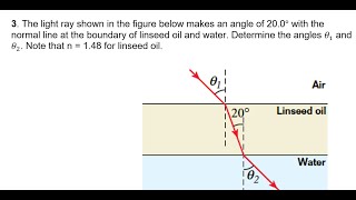 PhysicsSnells lawMultiple layers Practice problems Qc 12 and 3 [upl. by Dennison]