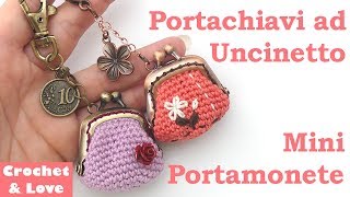 Tutorial Mini Portamonete Clic Clac per Portachiavi ad Uncinetto sub Eng y Esp [upl. by Elleniad]