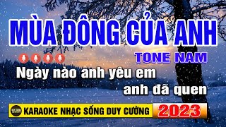 Karaoke Mùa Đông Của Anh Tone Nam Nhạc Sống I Duy Cường [upl. by Boar423]