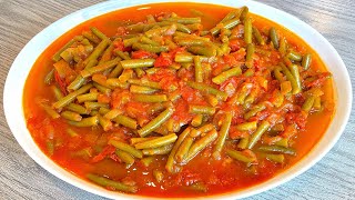 The BEST Authentic Lebanese Vegan Loubieh Bzeit  Green Beans in Olive Oil amp Tomato Sauce [upl. by Bertero]