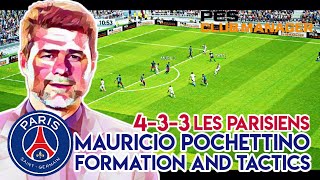 PES Club Manager Mauricio Pochettino PSG 433 Formation and Tactics Style [upl. by Rissa]