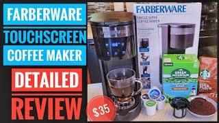 DETAILED REVIEW Farberware Touchscreen Single Serve KCup Coffee Maker Unboxing [upl. by Hastings]