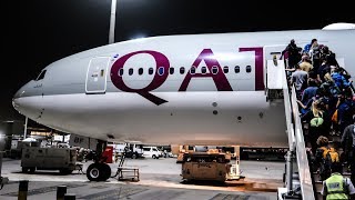 16 HOURS in ECONOMY CLASS  Qatar Airways  Boeing 777200LR  Doha  Auckland [upl. by Ecirbaf]