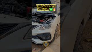 Base to top model headlights upgraded in baleno ✅🔥caraccessories carmodification baleno [upl. by Norven267]