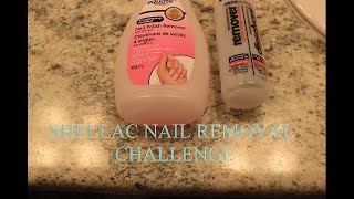 SHELLAC NAIL REMOVAL CHALLENGE  Nail polish remover VS 100 Acetone [upl. by Olwen]