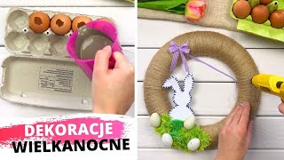 DEKORACJE WIELKANOCNE DIY  stroik wazon i jajka z cementu [upl. by Mialliw]