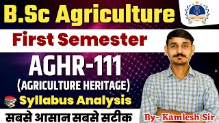 AGHR111 Agriculture Heritage BSc Agriculture First Year Classes agricultureheritage bscagri [upl. by Seditsira666]