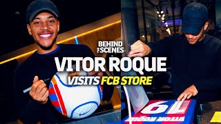 VITOR ROQUE visits FCB STORE amp MUSEUM 🇧🇷🐅🔵🔴 [upl. by Lahtnero701]