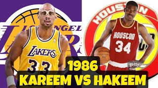 Kareem AbdulJabbar vs Hakeem Olajuwon 1986 [upl. by Anile]