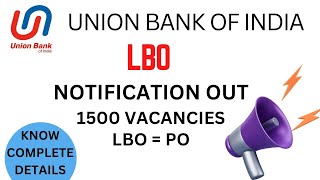 UNION BANK LBO RECRUITMENT 2024 BANK JOB UPDATESFULL NOTIFICATION OUT 2024 [upl. by Aniela]