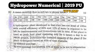 Hydropower Numerical  2019  With Pondagewithout pondage  Installed capacity [upl. by Moersch]