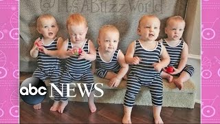 Americas First AllFemale Quintuplets Visit on GMA [upl. by Ettezyl818]