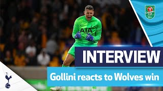 Our penalty hero  Gollinis postmatch interview  Wolves 22 Spurs 23 on penalties [upl. by Ronnholm]