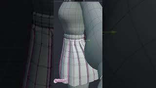 Making pleated skirt in blender shorts 3dmodeling vtuber [upl. by Deeanne899]