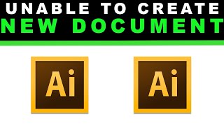 Unable to create new document in Illustrator CC FIX [upl. by Shandee322]