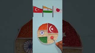 Indian Flag ❤️ Turkey Flag ❤️ Japan Flag Rice DrawingIndependence Day Drawing  Republic Day [upl. by Keldon]