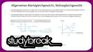 Allgemeines Marktgleichgewicht Walrasgleichgewicht  Preistheorie [upl. by Brigitte]