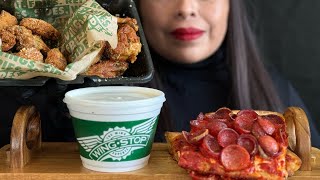 ASMR Pizza with Wingstop Ranch Crunchy Garlic Parmesan Tenders Mukbang No Talking [upl. by Haidebej]