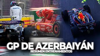 LECLERC y PÉREZ al MANDO en BAKÚ COLAPINTO al MURO  PRÁCTICAS GP de AZERBAIYÁN  F1 2024 [upl. by Ardyaf993]