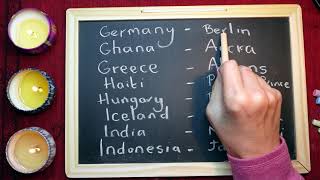 ASMR  Request Writing With Chalk on a Blackboard  Whispered Capital Cities of the World [upl. by Philip]