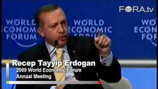 Turkish PM Storms Out of Gaza Debate at Davos [upl. by Ssur383]