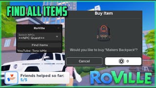 🏘️ RoVille Script Hack • Find All Items Quest FREE UGC ITEM [upl. by Arni]