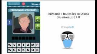 Solutions Icomania  Toutes les solutions du jeu des niveaux 6 a 8 [upl. by Brear995]