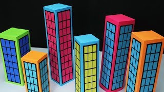 Paper Building amp City making for school project work Easy Craft [upl. by Epilef782]