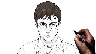 How To Draw Harry Potter  Step By Step  Harry Potter [upl. by Kifar]