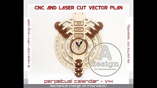 Perpetual Calendar laser cut PCV14 [upl. by Omlesna82]