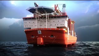 MPI jackup animation  installing underwater foundations [upl. by Cassius]