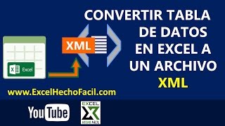 Convertir tabla de datos en Excel a un archivo XML [upl. by Atiuqcaj]