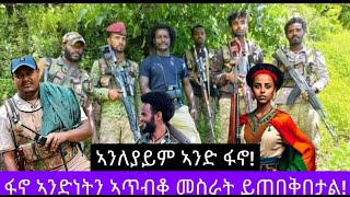 ፋኖ ኣንድነትን ኣጥብቆ መስራት ይጠበቅበታል ኣንለያይምኣንድ ፋኖ [upl. by Annotahs]