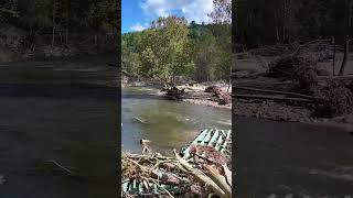 Weaver Ford Bridge BeforeAfter Hurricane Helene [upl. by Cown]