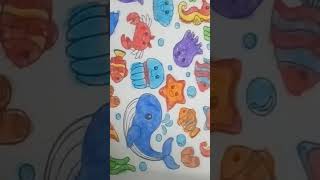 I colour a aquatic animals  Nivi jadeja  shorts [upl. by Squier]