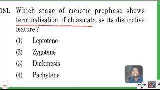 Which stage of meiotic prophase shows terminalisation of chiasmata as its distinctive feature [upl. by Aserehs483]