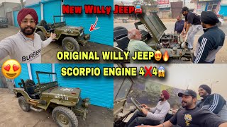 ORIGINAL WILLY JEEP😍  SCORPIO TURBO 4❌4 ENGINE😱  MOGA JEEP MARKET😍  Prabh Buttar🔥 [upl. by Faulkner]