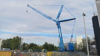 HUGE Liebherr LTM175091 lifts an emergency generator [upl. by Attaynek558]