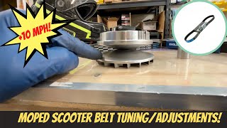 Moped scooter BELT adjustment and fitment GET MORE SPEED [upl. by Mallissa436]