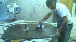 How to cut a round granite table [upl. by Anitahs]