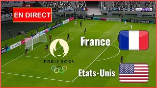 France vs Etats Unis en direct aujourdhui JO de Paris 2024 complet Simulation football Gameplay PC [upl. by Neetsirhc]