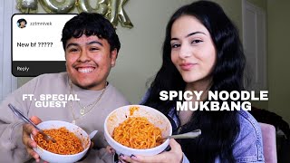 SPICY NOODLE MUKBANG  ft Benjy Chavez [upl. by Etnaled]