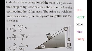 Mass Pulley System With movable Pulley Over Inclined Wedge jee neet nlm [upl. by Niletac]