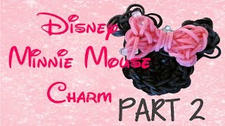 PART 2 Minnie Mouse Rainbow Loom Charm Tutorial [upl. by Akierdna]